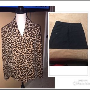 🌺❤️🌺 ULTRASPORT - Jaguar print Jacket for women. & black Mini Skirt